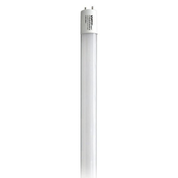 SATCO Gloss White LED T8 Medium 11.5 Watt LED T8 Bulb with 5000K 1800 Lumens 82 CRI and 220 Degrees Beam, image 1