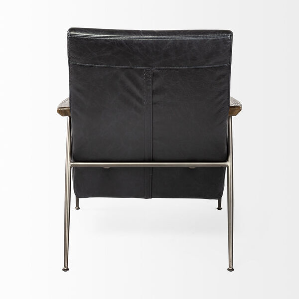 Grosjean Black Leather Wrapped Arm Chair, image 5