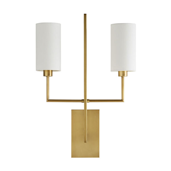 Ray Antique Brass Two-Light Wall Sconce, image 1