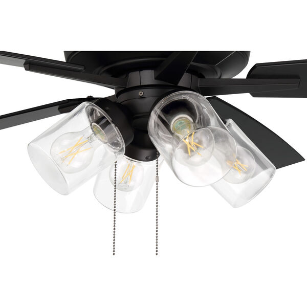 Super Pro Flat Black 60-Inch LED Ceiling Fan with Clear Glass, image 5
