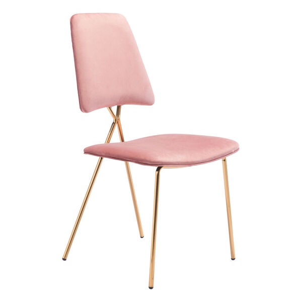 Chloe Pink and Gold Dining Chair, Set of Two, image 1