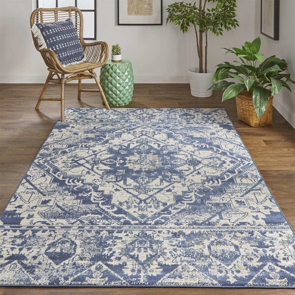 Foster Blue Ivory Rectangular 6 Ft. 5 In. x 9 Ft. 6 In. Area Rug, image 2