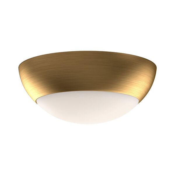 Rubio Aged Gold Two-Light Flush Mount with Opal Glass, image 1