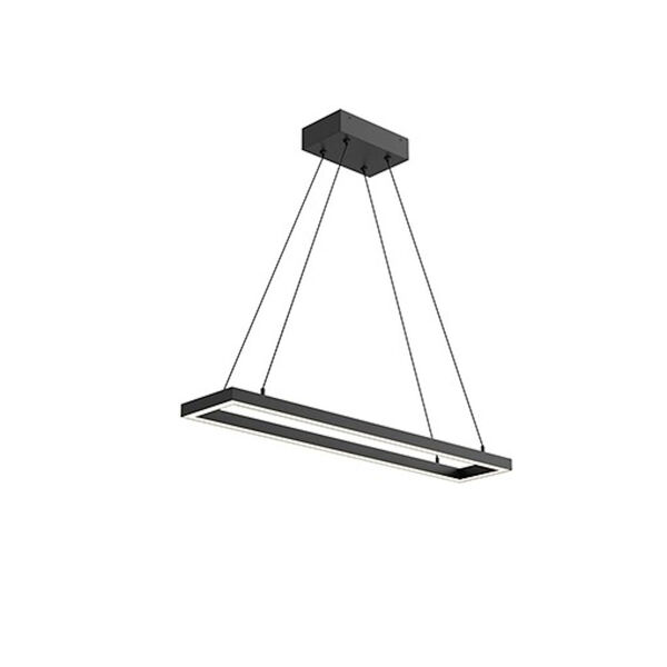 Piazza Black Six-Inch Rectangle LED Chandelier, image 1