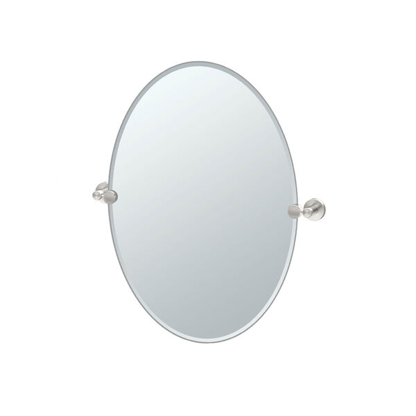 Glam Oval Mirror Satin Nickel, image 1