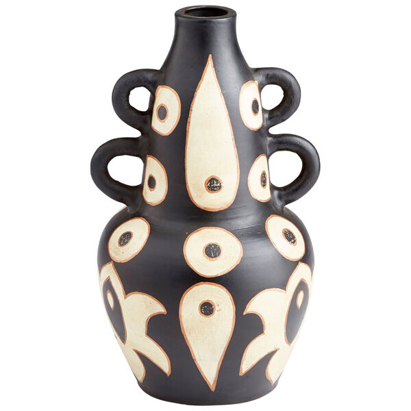 Black and White 11-Inch Navajo Vase, image 1