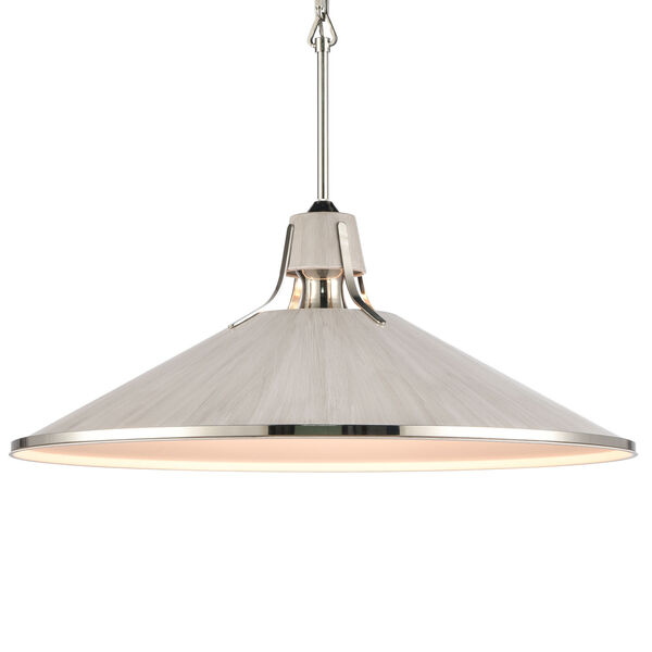 Danique Sunbleached Oak and Polished Nickel One-Light Pendant, image 4