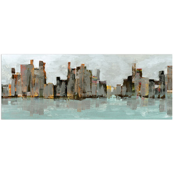 Second City Abstract Chicago Skyline Frameless Free Floating Tempered Glass Graphic Wall Art, image 2