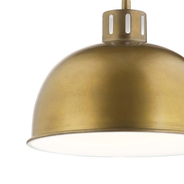 Zailey Natural Brass 12-Inch One-Light Pendant, image 3