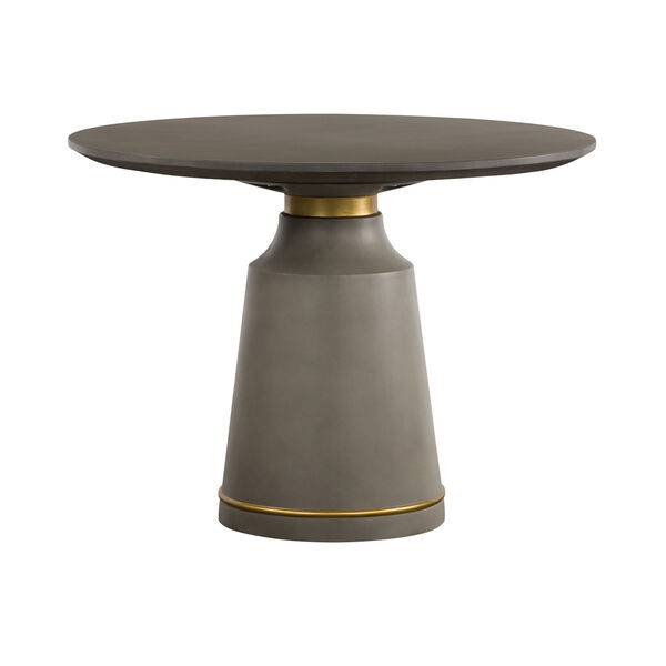 Pinni Medium Gray Concrete Bronze Painted Dining Table, image 1
