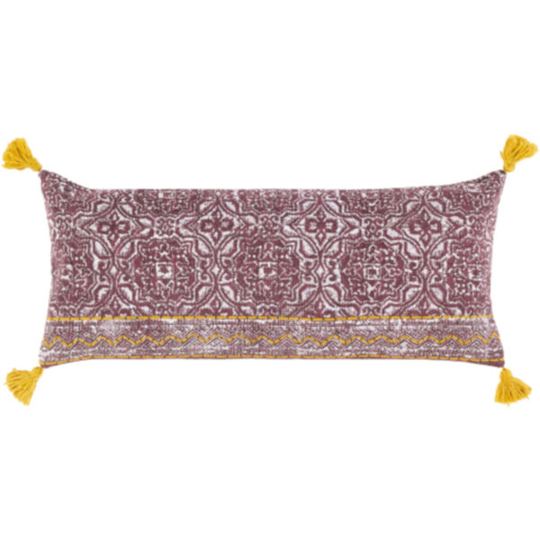 Dayna Beige, Saffron and Burgundy 32 x 14 Inch Throw Pillow, image 1