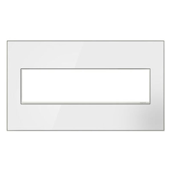 White on White Mirror 4-Gang Wall Plate, image 1