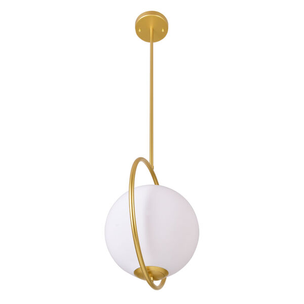Celeste Medallion Gold LED Pendant with Frosted Glass, image 3