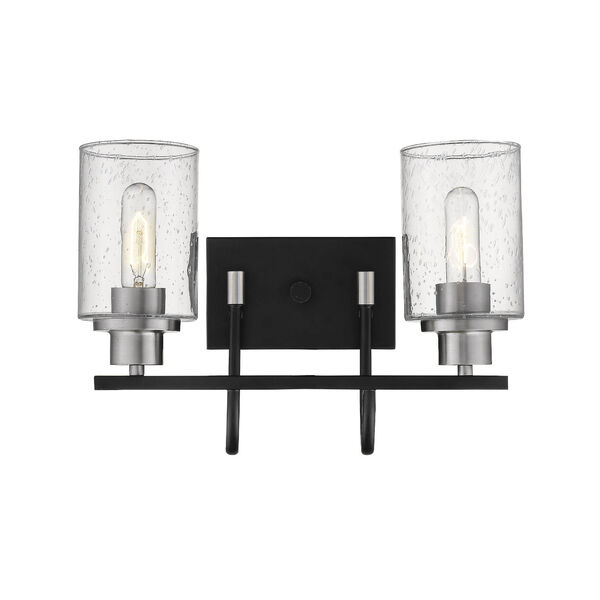 Clifton Matte Black and Brushed Nickel Two-Light Vanity, image 1