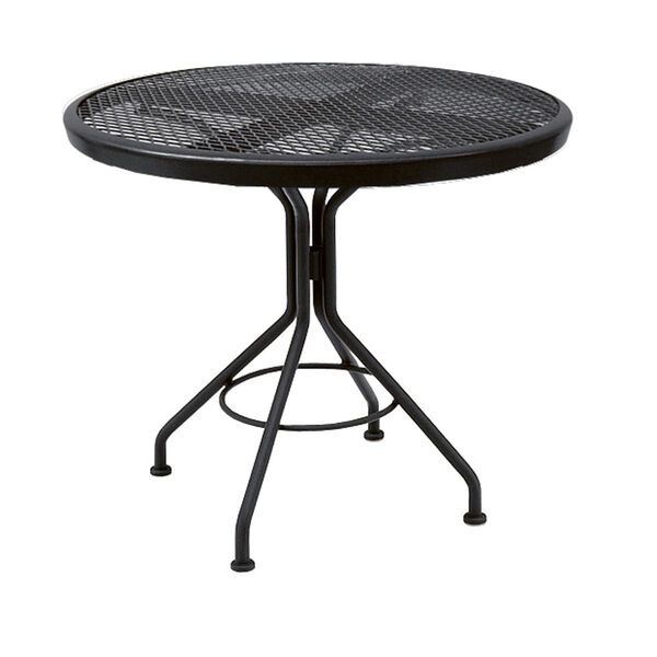 Mesh Top Textured Black Iron Cafe 30 In. Round Dining Table, image 1