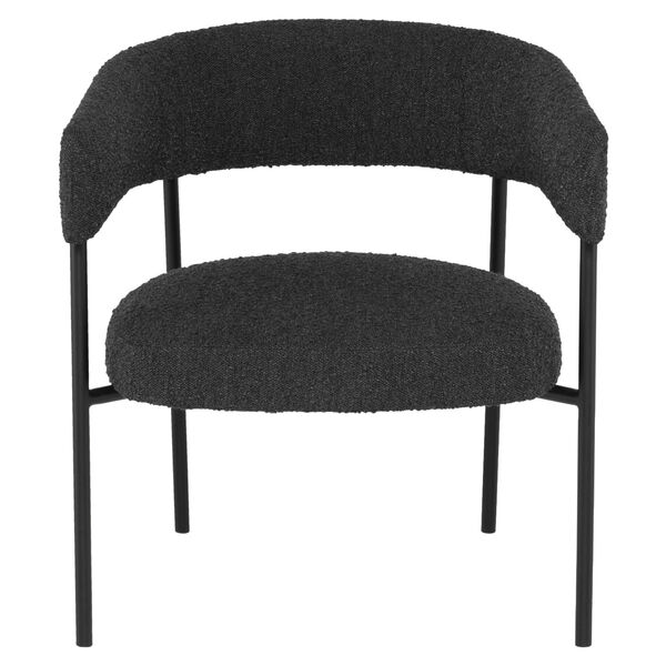 Cassia Black Occasional Chair with Rounded Backrest, image 3