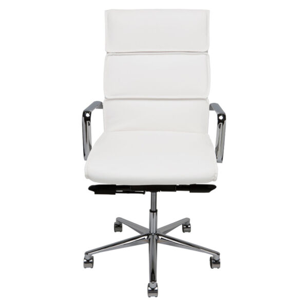 Lucia White and Silver High Back Office Chair, image 2