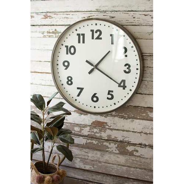 Gold Round Black and White Wall Clock, image 1