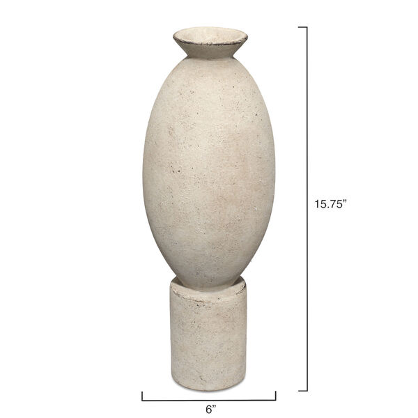 Elevated Off White Ceramic Decorative Vase, image 6