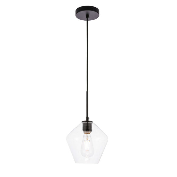 Gene Black Eight-Inch One-Light Mini Pendant with Clear Glass, image 4