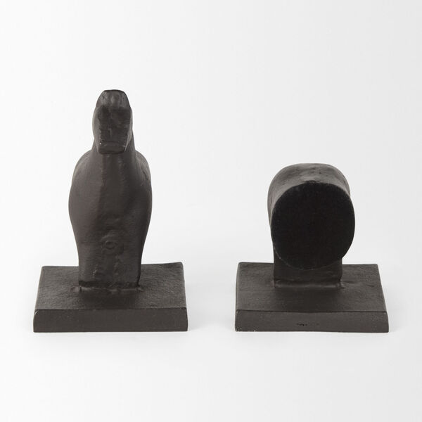 Sphynx III Black Horse Shaped Bookend, Set of 2, image 6