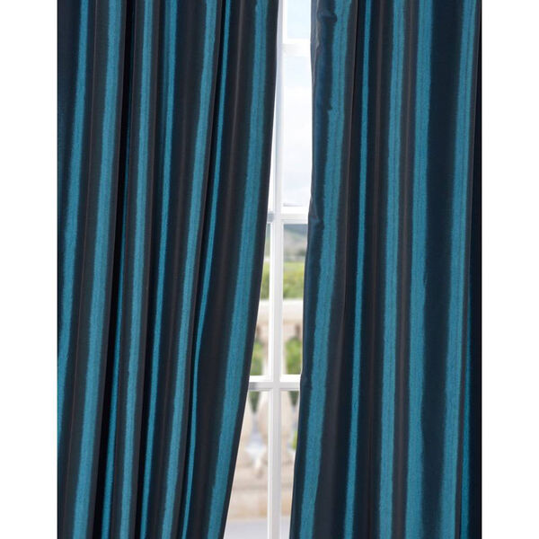 Mediterranean Blackout Faux Silk Taffeta Single Panel Curtain 50 x 96, image 4