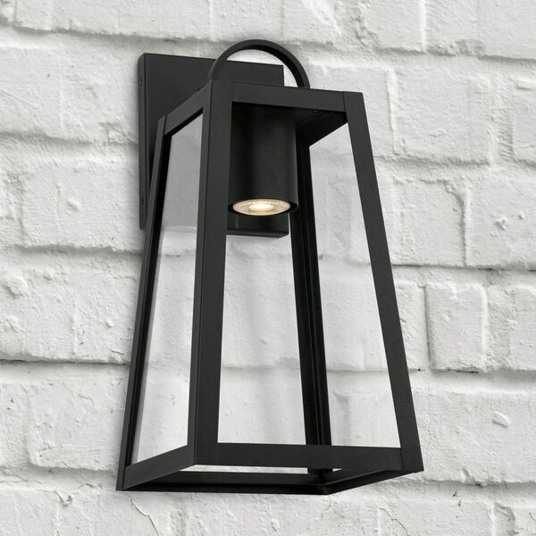 Leighton Black Eight-Inch One-Light Minimal Light Pollution Outdoor Wall Lantern with Clear Glass, image 3