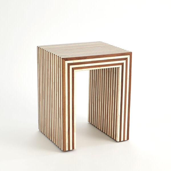 Sienna Small End Table in Walnut and Bone, image 3