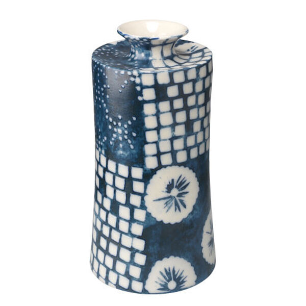 Hana Blue and Off White Cermaic Vase, Set of 4, image 4