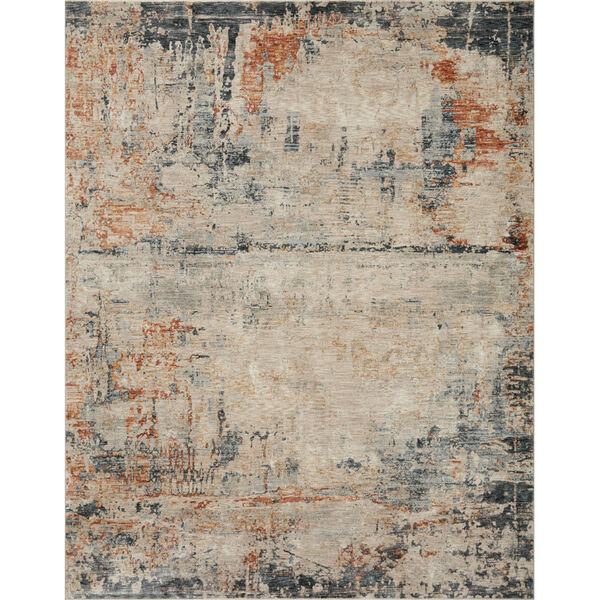 Axel Stone, Blue and Spice 9 Ft. 3 In. x 12 Ft. 10 In. Area Rug, image 1
