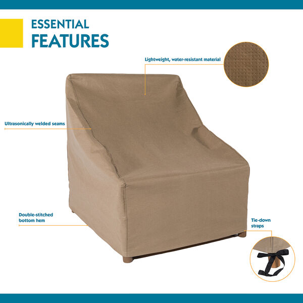 Essential Latte 28 In. Stackable Patio Chair Cover, image 4