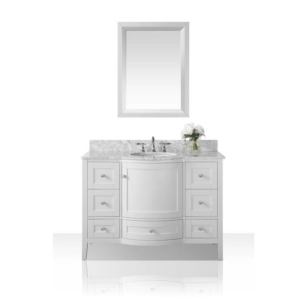 Lauren White 48-Inch Vanity Console with Mirror, image 1