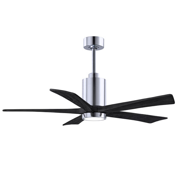 Patricia-5 Polished Chrome and Matte Black 52-Inch Ceiling Fan with LED Light Kit, image 3