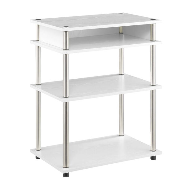 Designs2Go White Printer Stand with Shelves, image 1