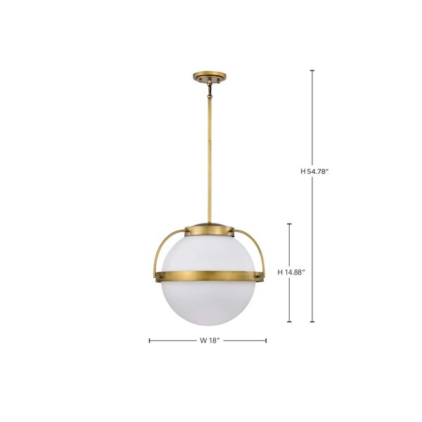 Lakeshore Natural Brass 18-Inch One-Light Pendant, image 4