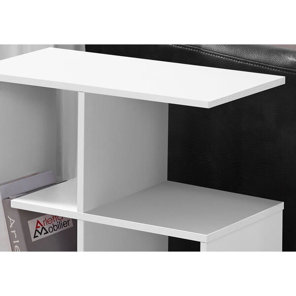 White 12-Inch Accent Table with Four Open Shelves, image 3