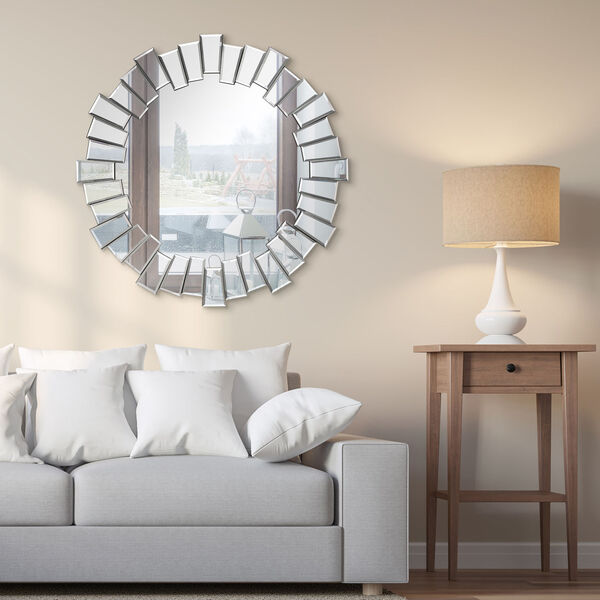 Clear 34 x 34-Inch Round Wall Mirror, image 1