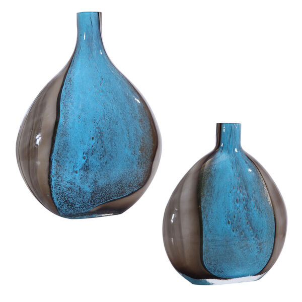 Adrie Deep Cobalt and Black Vases, Set of 2, image 1
