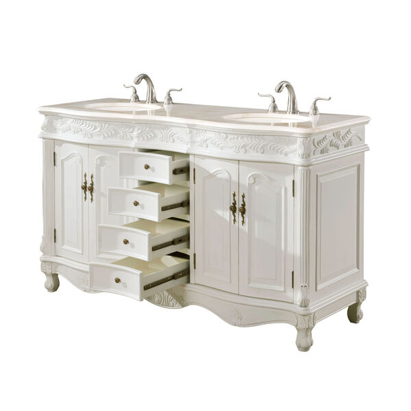 Windsor White 60-Inch Vanity Sink Set, image 4