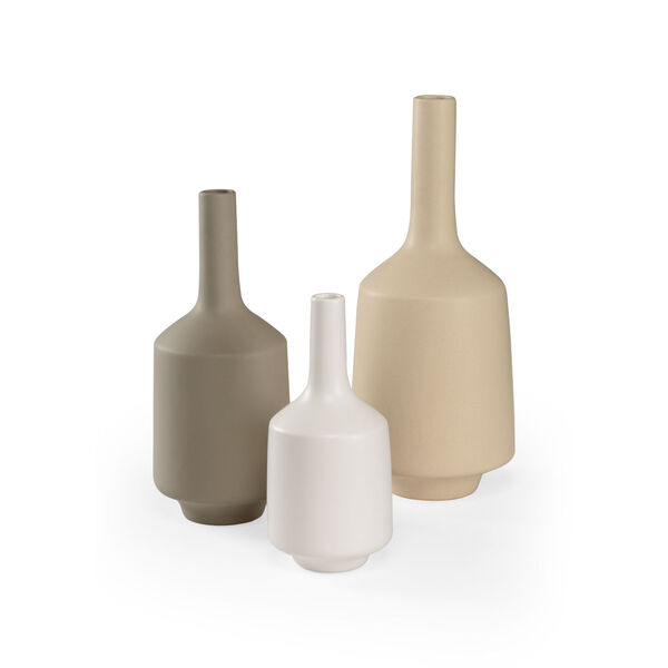 White and Gray  Madsen Vases, Set of 3, image 1