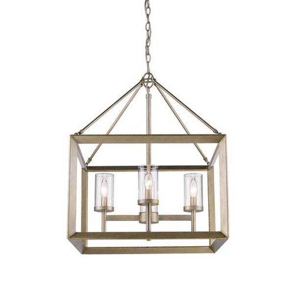 Smyth White Gold Four-Light Chandelier with Clear Glass Shade, image 2
