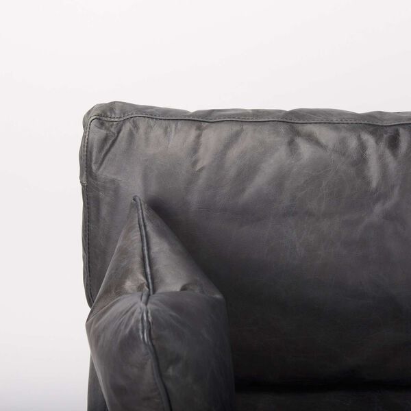 Cochrane Black and Gray Leather Wrapped Chair, image 6