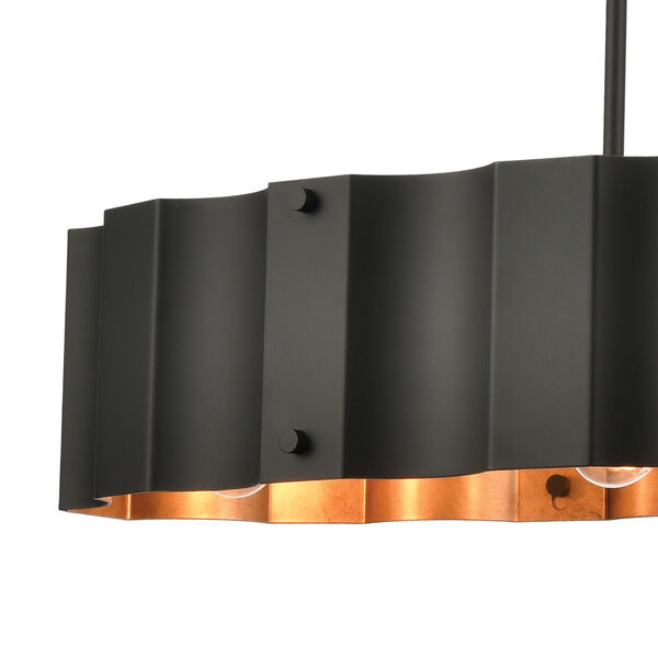 Clausten Black and Gold Four-Light Island Chandelier, image 4