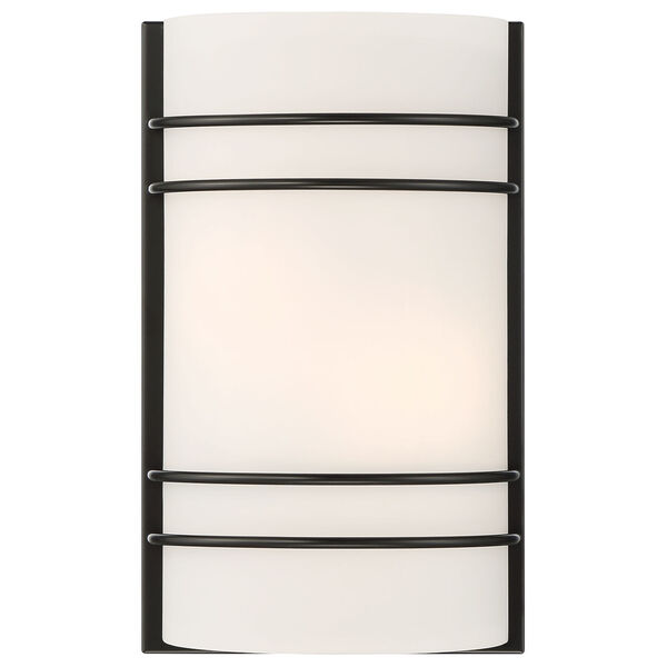 Artemis Matte Black Two-Light Wall Sconce with Opal Glass, image 2