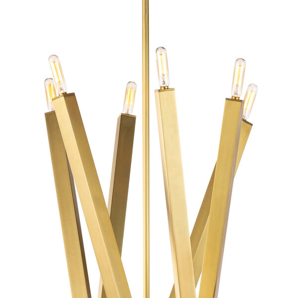 Viper Natural Brass 12-Light Chandelier, image 4