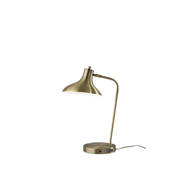 Cleo Antique Brass One-Light Desk Lamp, image 1