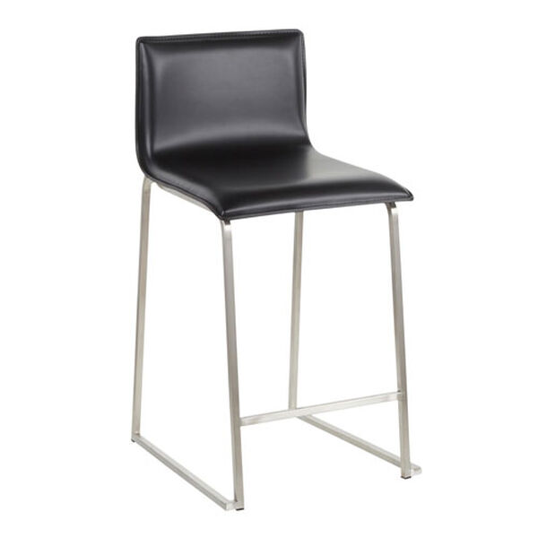 Mara Stainless Steel and Black Counter Stool, Set of 2, image 1