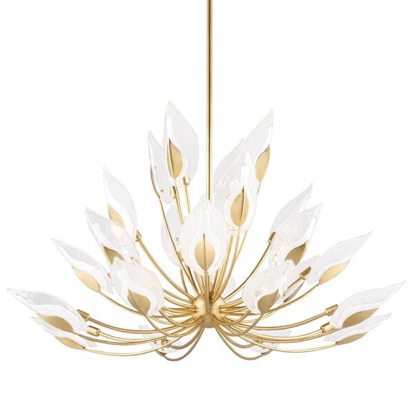 Blossom Gold 24-Light Chandelier with Clear Glass, image 1