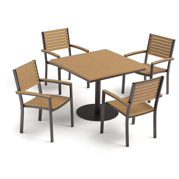 Travira Five-Piece Square Dining Table and Armchairs Set, image 1