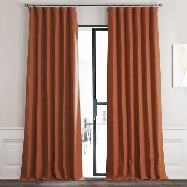 Persimmon Orange Blackout Single Curtain Panel 50 x 120, image 1